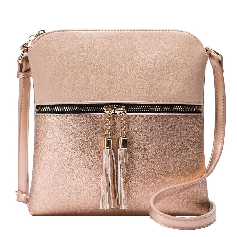 Womens Lightweight Medium Crossbody Purse with Tassel, Perfect Size